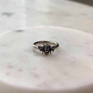 Banana Republic Silver Tone Pave Bee Ring